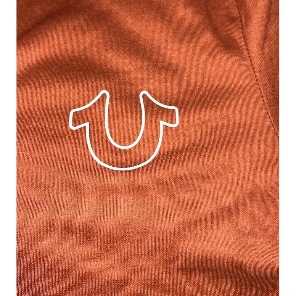 True Religion Men's Logo Tape Track Jacket Orange Burnt Full Zip Small (21-b69)